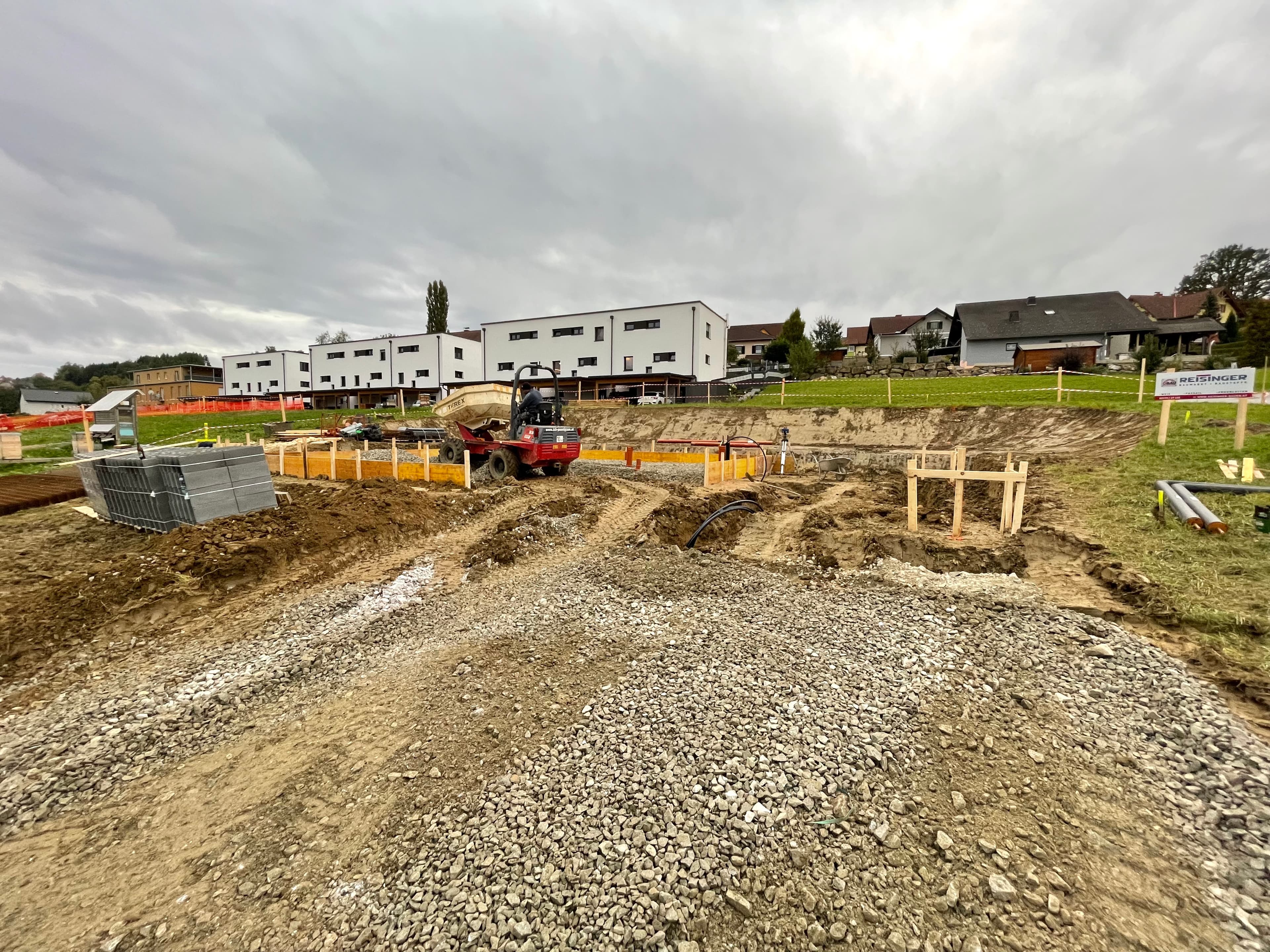 Neubau Baustelle — Erdarbeiten